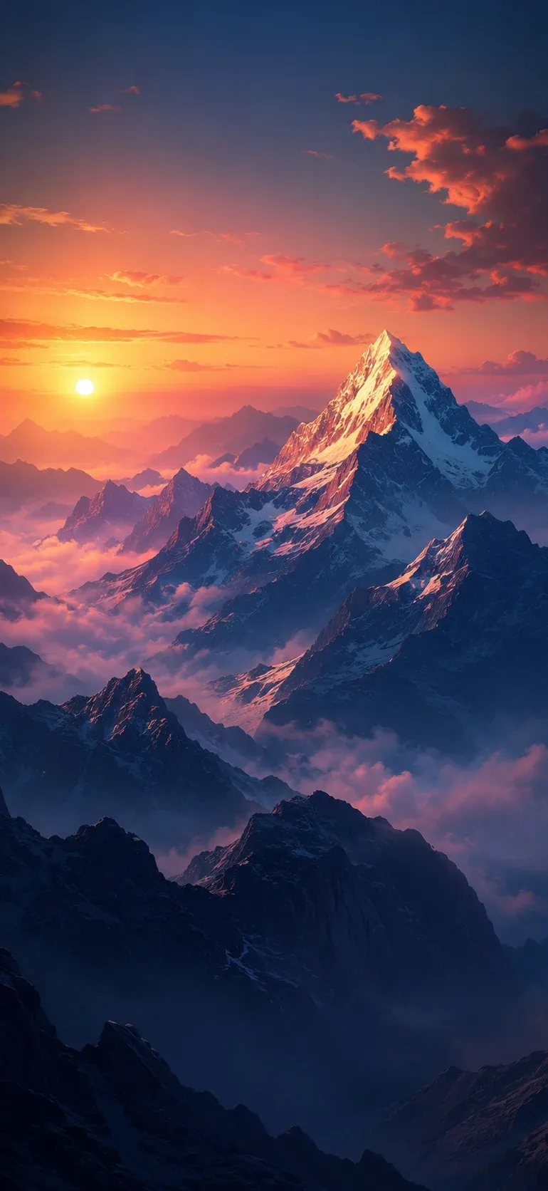 Alpine Sunset Golden Peak