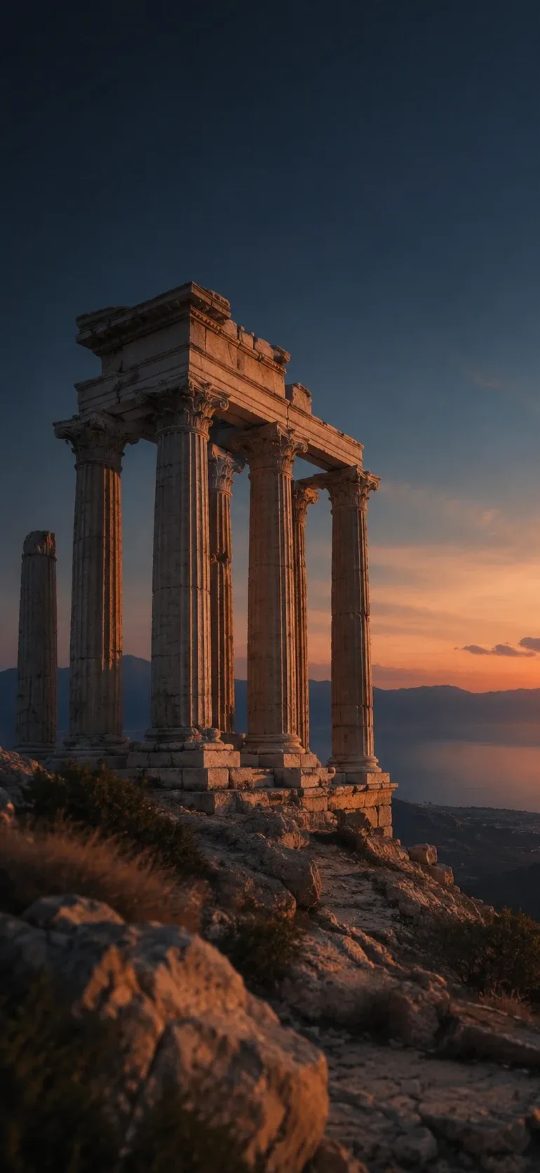 Ancient Ruins Golden Hour