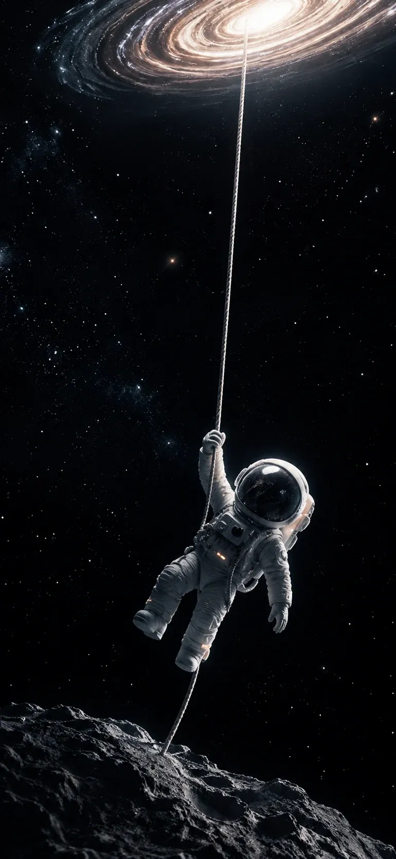 Astronaut Pulling the Galaxy