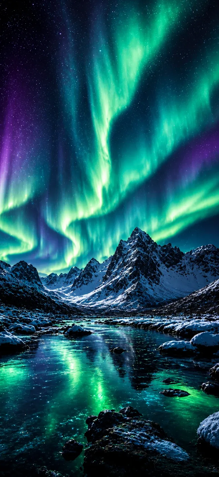 Aurora Over Alpine Lake