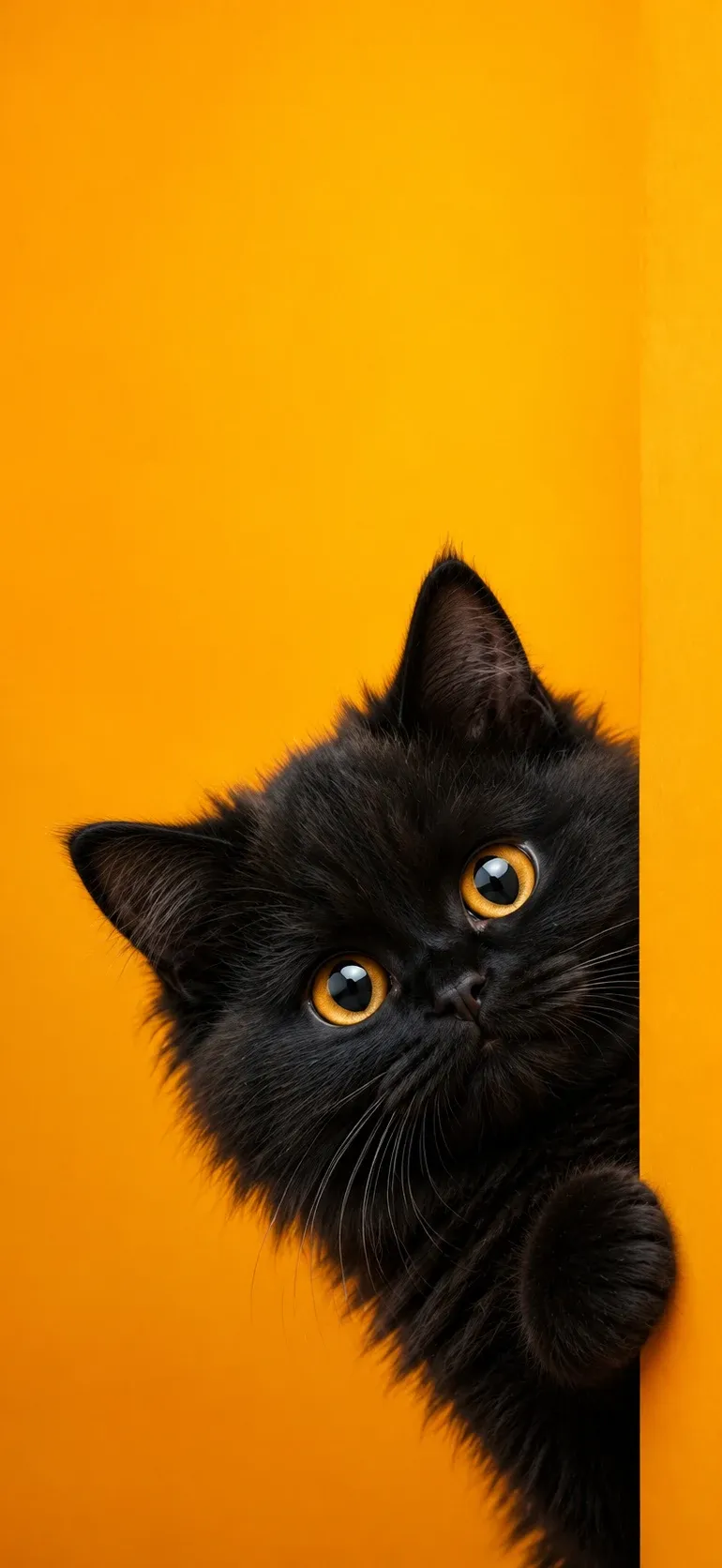 Curious Black Cat Peeking