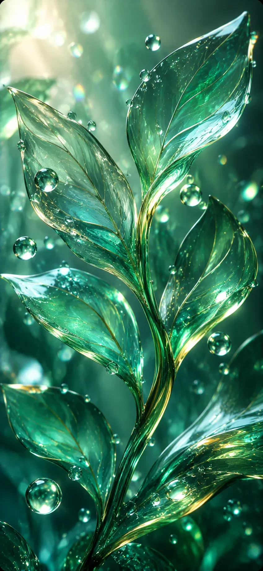 Emerald Glass Leaves