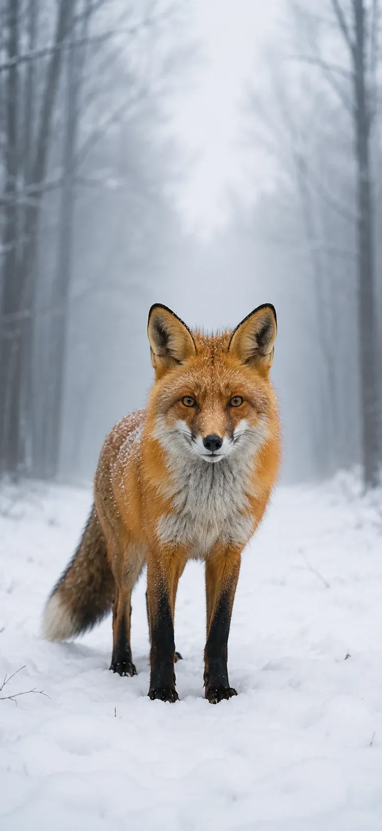 Fox in Winter Forest