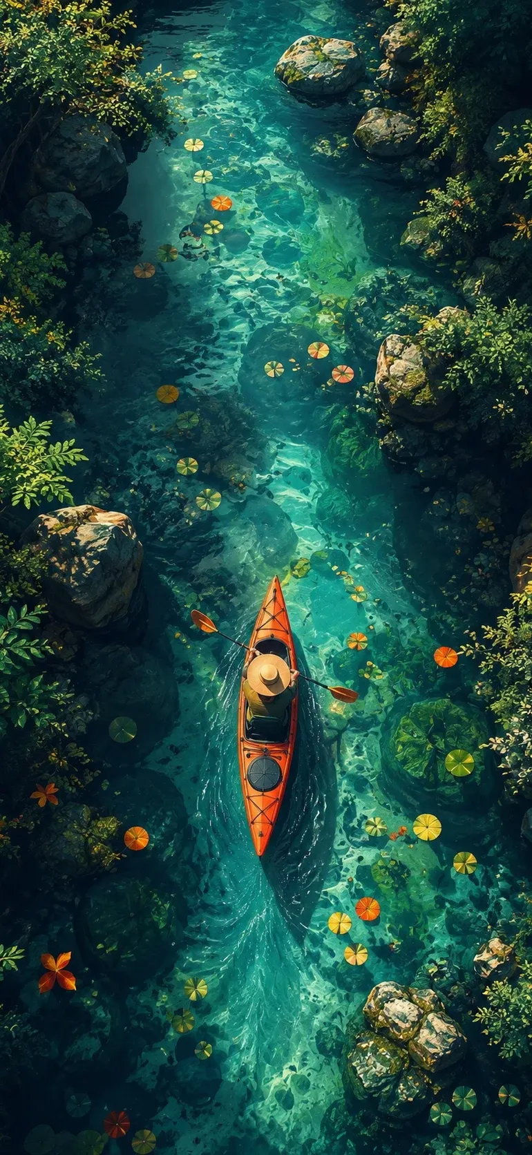 Kayak Through Emerald Waters