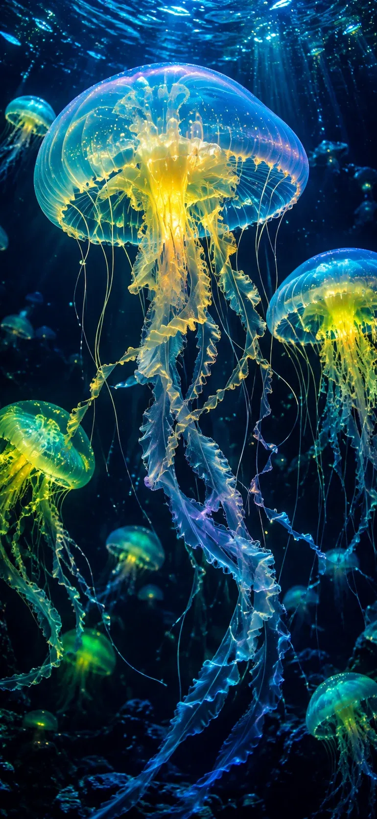 Neon Deep Sea Jellies