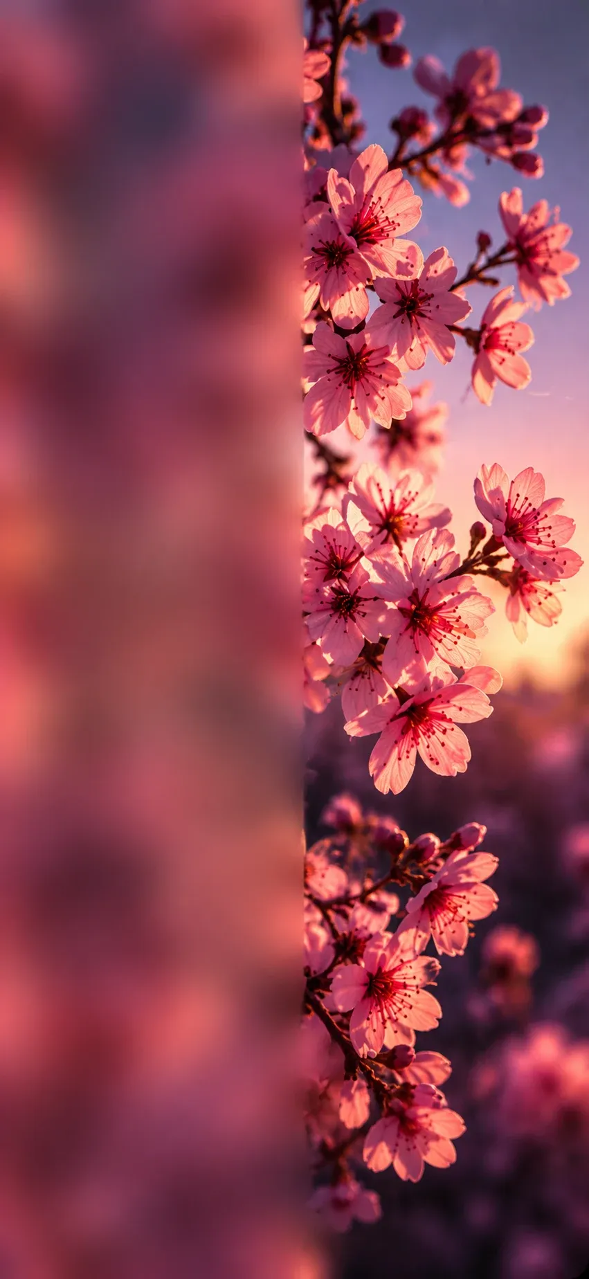 Pink Blossoms Sunset Glow
