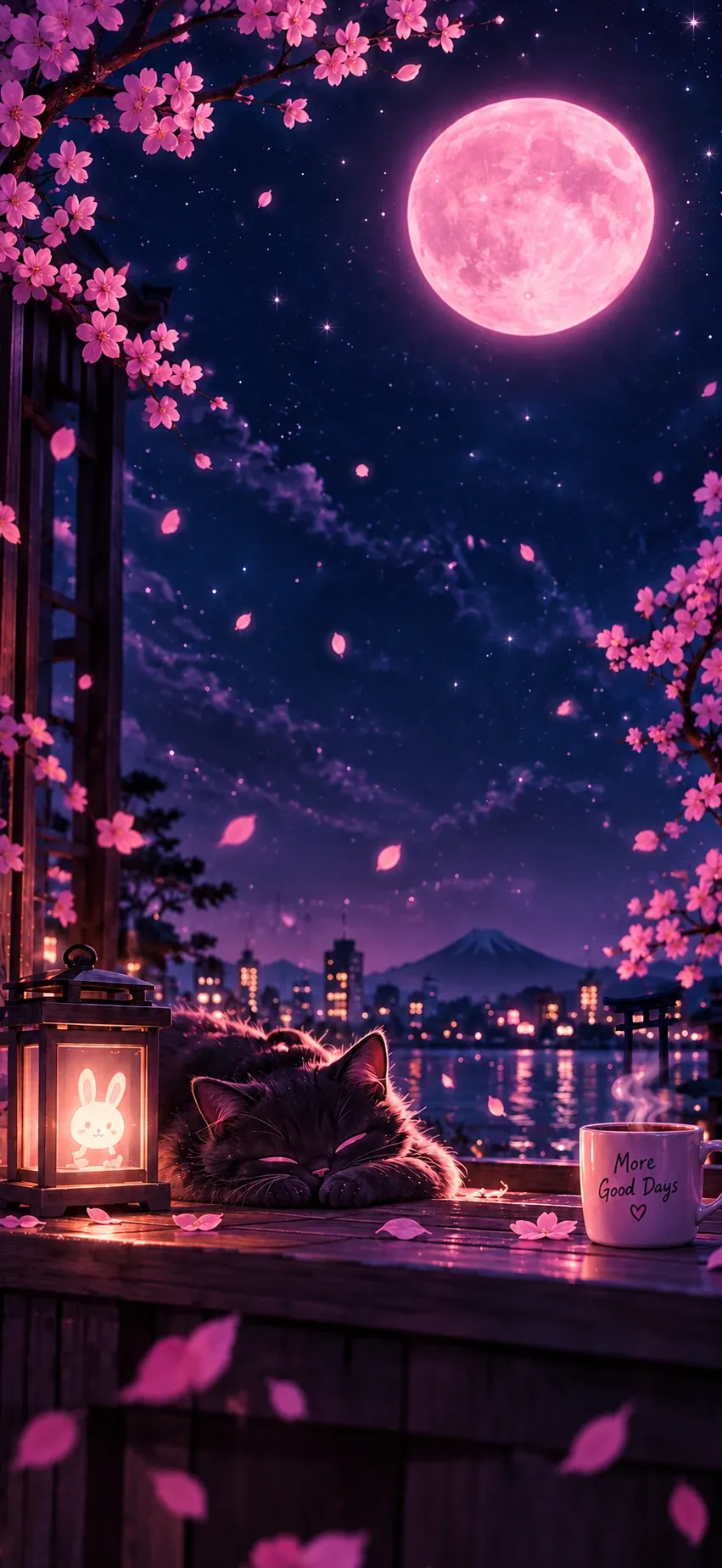 Pink Moon Cherry Blossoms