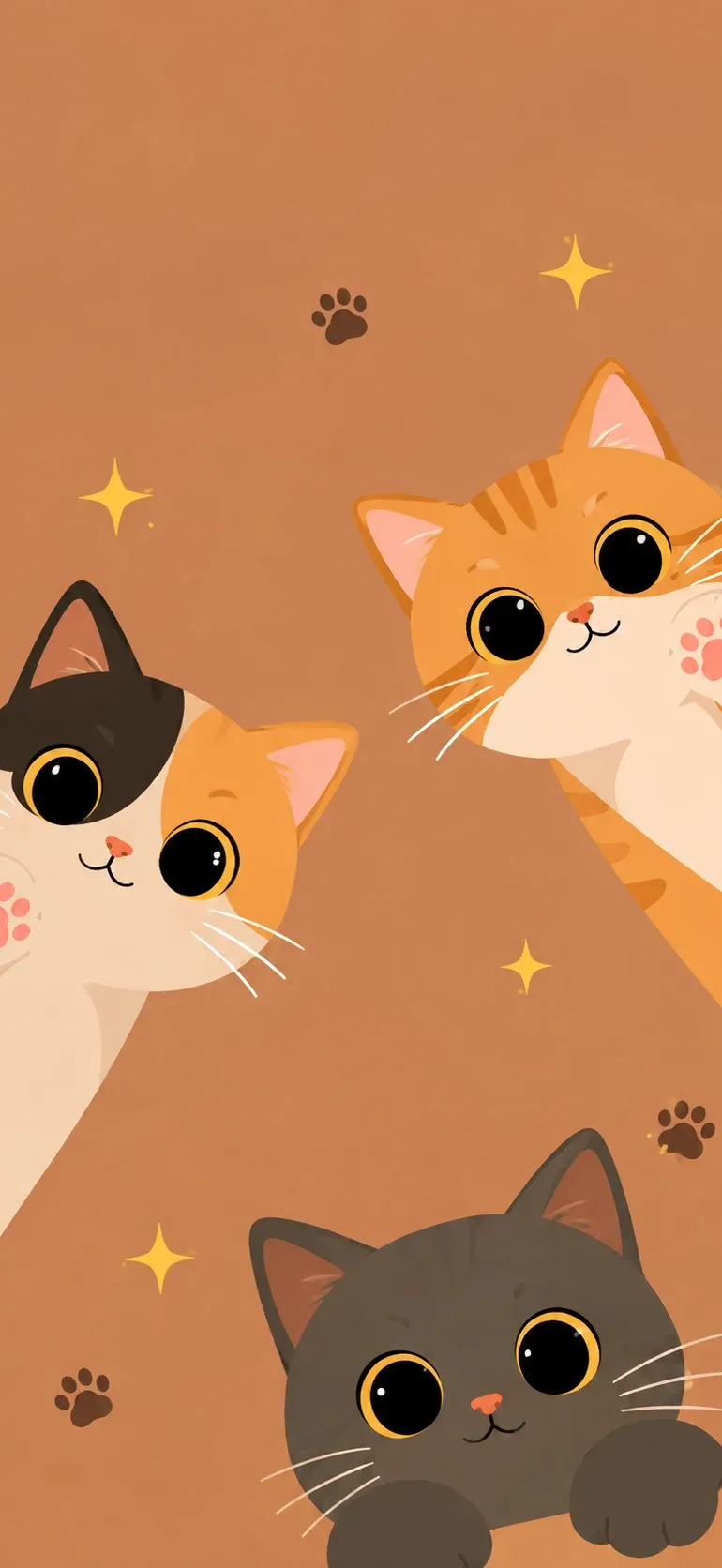 Playful Cats With Sparkles