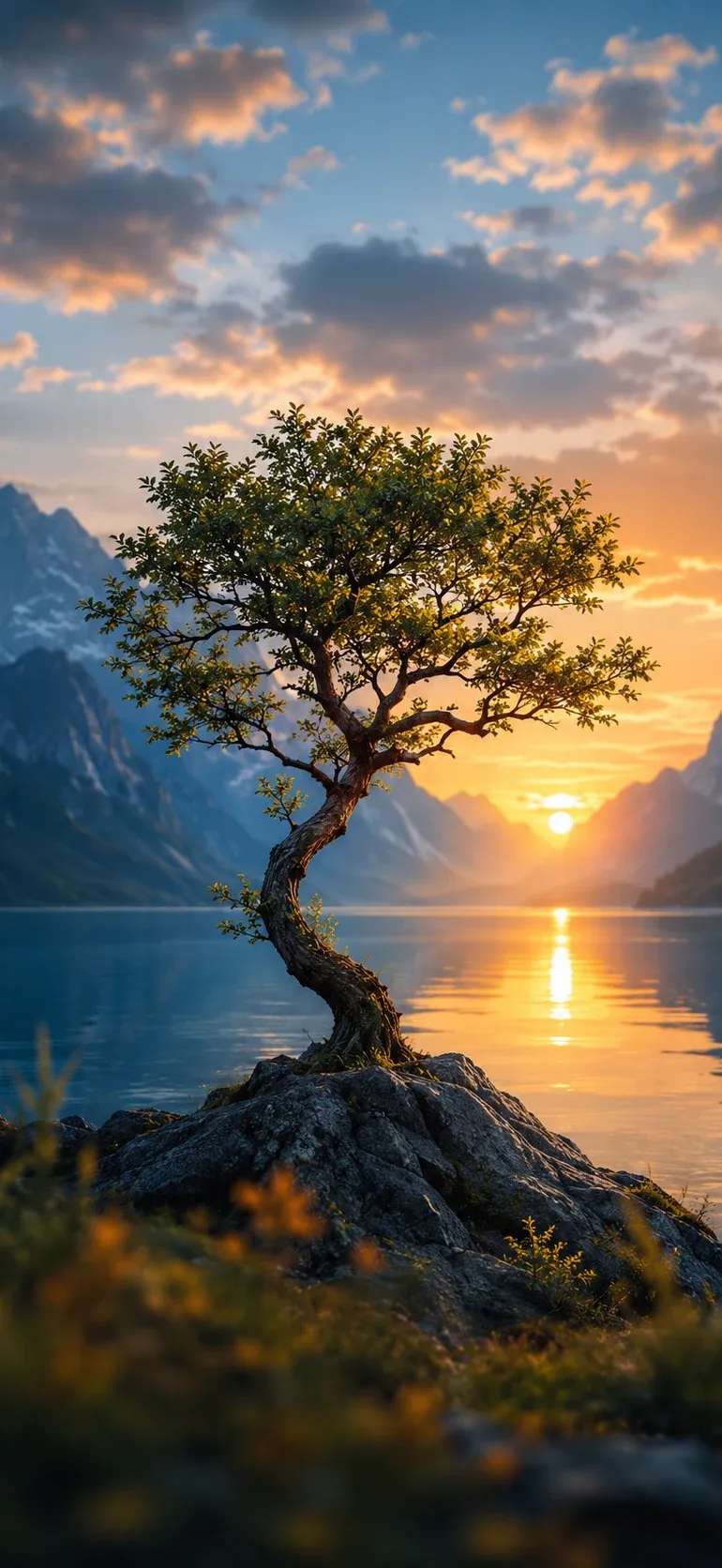 Solitary Tree at Sunset